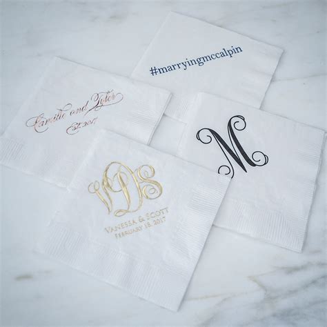 Custom Formal Wedding Cocktail Napkins Gb Design House