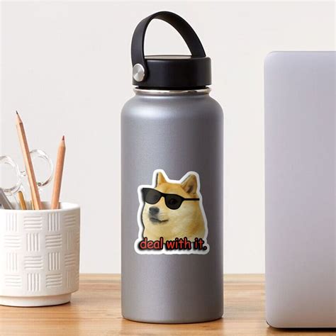 "Doge deal with it dog meme" Sticker for Sale by gilbertop | Redbubble