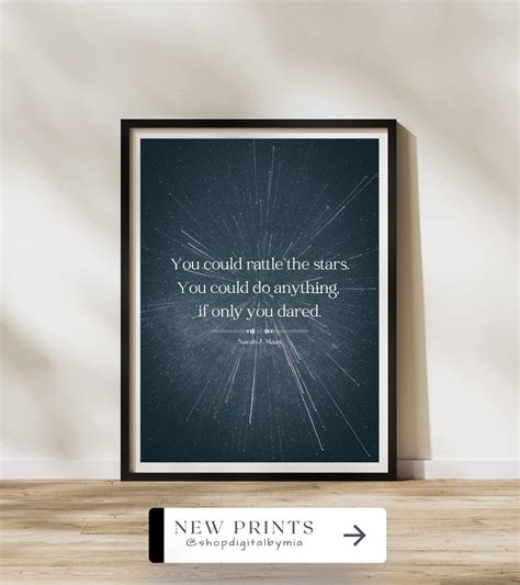 Throne Of Glass Poster You Could Rattle The Stars Sarah J Maas Etsy