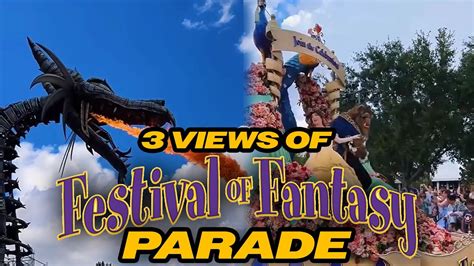 3 Views Of The Festival Of Fantasy Parade In The Rain Magic Kingdom