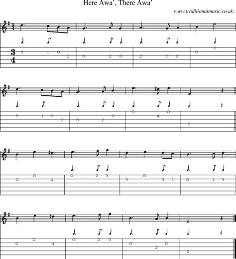 Scottish Tune Sheetmusic Midi Mp3 Guitar Chords Tabs Here Awa