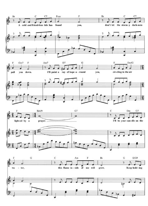 Candle On The Water Piano Sheet Music Easy Sheet Music