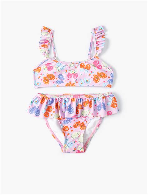 Butterfly Bikini Set Ruffled Straps Piece Walmart