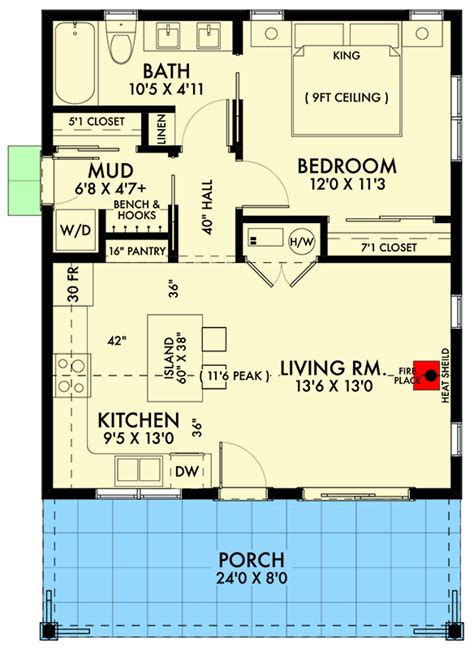 Bed Cottage Adu With Foot Deep Front Porch Sq Ft Nwl