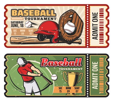 Vector retro tickets for baseball sport game 16138213 Vector Art at
