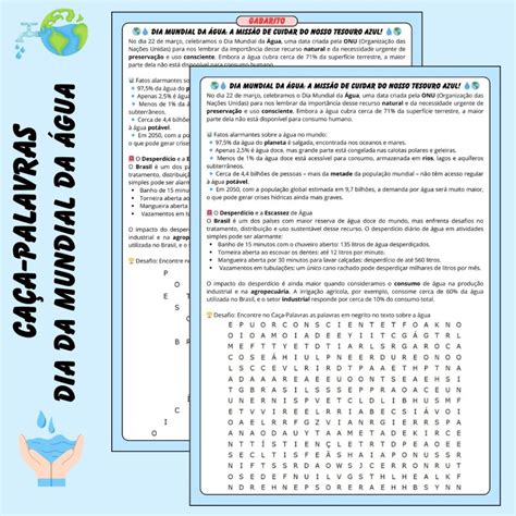 Caça Palavras Sobre A Agua - Caça-Palavras – Dia Mundial da Água: A Missão de Cuidar do Nosso ...