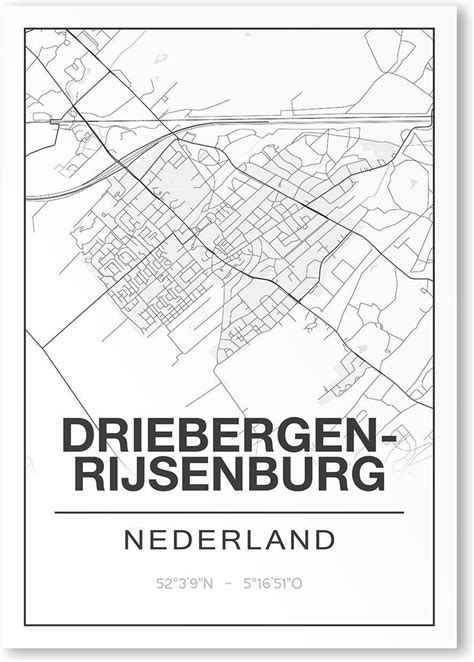 Poster Plattegrond DRIEBERGEN RIJSENBURG A4 Bol