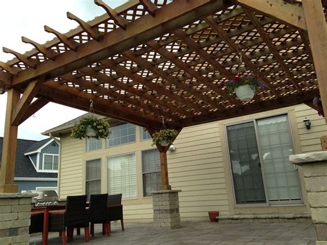 Custom Cedar Pergola With Lattice Roof Pergolas Pinterest