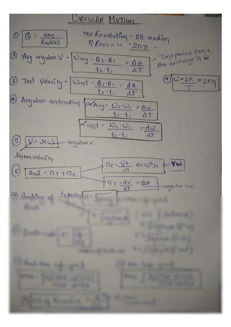 Solution Circular Motion Formula Sheet Physics Studypool