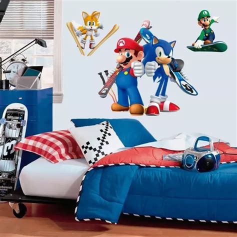 Vinil Decorativo Mario Bros Luigi Sonic Y Tales Stickers Meses Sin