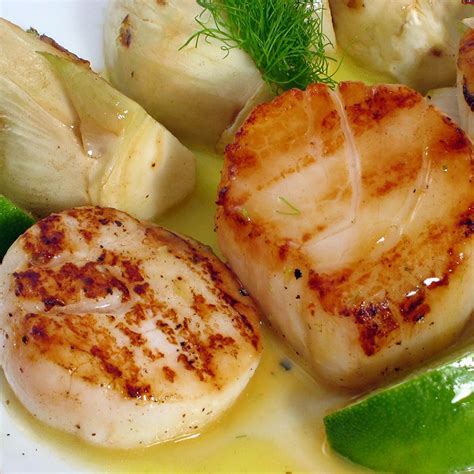 Recette Pétoncles et fenouils grillés avec beurre à la lime