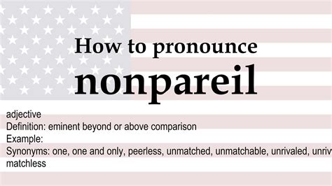 How to pronounce 'nonpareil' + meaning - YouTube