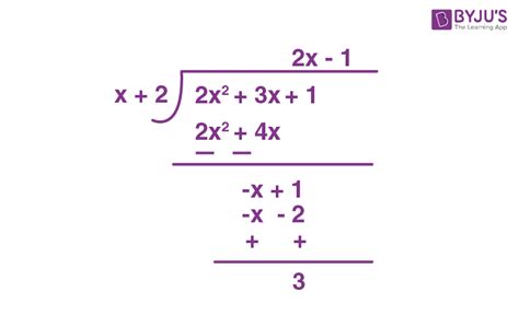 Division Algorithm For Polynomials Statement Steps And Examples