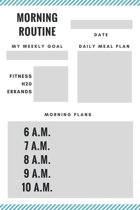 create  simple morning routine morning routine printable