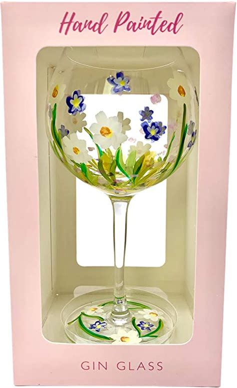 Lynsey Johnstone Hand Painted Gin Glass Daisy Lynsey Johnstone Art