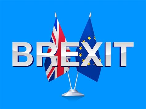 Conceito brexit bandeiras da grã bretanha e da união europeia