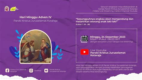 MISA HARI MINGGU ADVEN III Minggu 17 Desember 2023 YouTube