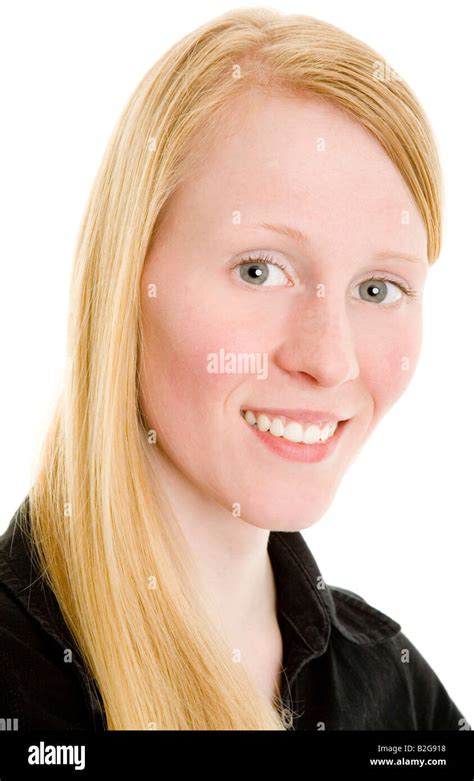 Junge blonde Frau Modell Menschen Porträt Recht schönen Porträt Einer Jungen Frau Mit Langen