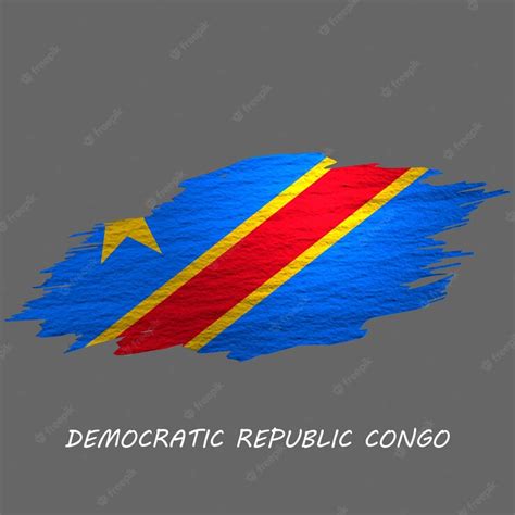 Premium Photo Grunge Styled Flag Of Democratic Republic Congo Brush