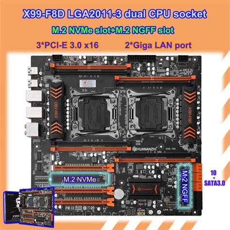 Huananzhi X99 Dual Cpu Motherboard With Dual M 2 Ssd Slots Dual Giga