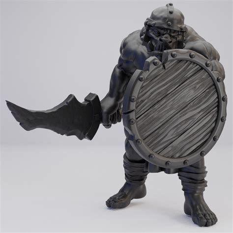 Hot Goblin オーク戦士 ミニチュア ホットゴブリン クリーバーと盾