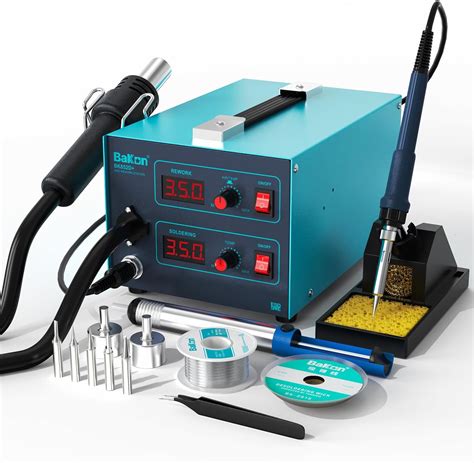 Mypouos D V Solder Station In Lcd Dual Digital Display Smd Hot Air Gun Rework