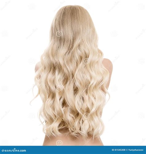 Belle Jeune Femme Blonde Avec De Longs Cheveux Onduleux Photo Stock