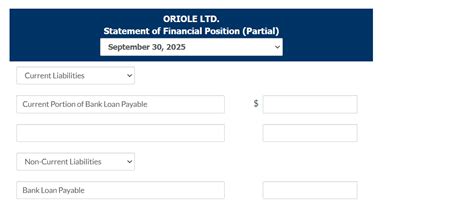 Oriole Ltd Statement Of Financial Position Chegg