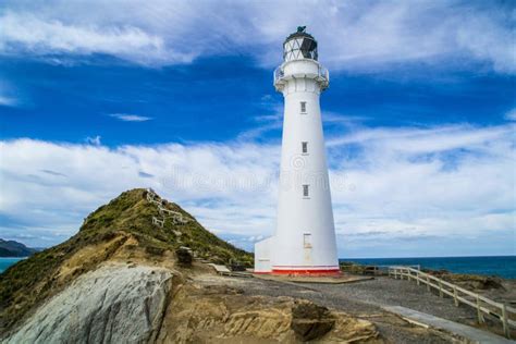 Castle Point Lighthouse In Sunrise New Zealand Stock Photo Image Of