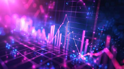 Colorful Digital Financial Chart With Rising Bars And Data Points For