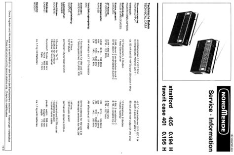 Stratford 405 0 194H Ch 980 194H Radio Nordmende Norddeutsche Mende