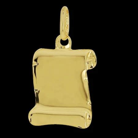 Pendentif Parchemin Grand Mod Le Or Jaune Carats