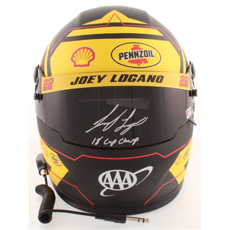 Joey Logano Signed Nascar Pennzoil Full Size Helmet Inscribed Cup