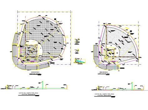 Baseball And Softball Field In Autocad Cad 1 88 Mb Bibliocad