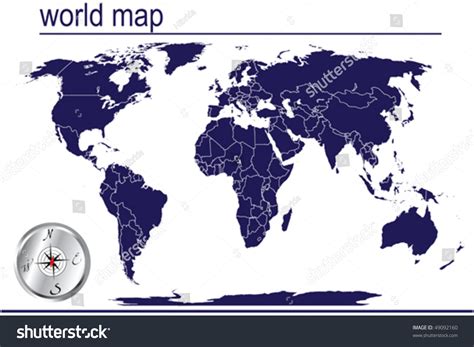 Detailed World Map Country Borders Stock Vector (Royalty Free) 49092160 ...