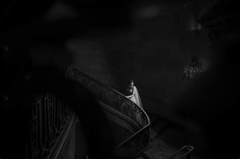 hotel dupont wedding bride portrait on staircase - Susan Stripling