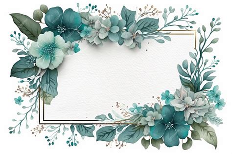 Premium Photo Watercolor Floral Frame Background