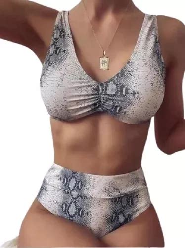 Traje De Baño Calzón Alto Bikini Tiro Alto Meses sin interés
