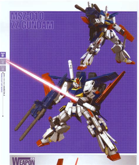 Image Msz 010 Zz Gundam With Beam Saber And Double Beam Rifle