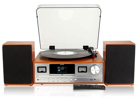 Denver Mrd 105 Light Wood 7 In 1 Record Player Hi Fi System With 24