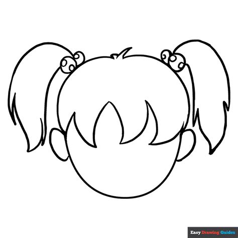 Cartoon Hair Coloring Page | Easy Drawing Guides