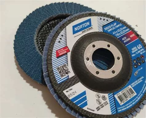 Kit 10 Discos Flap Norton Original 4 1 2 115mm Grão60 Parcelamento