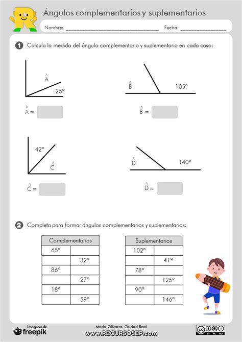 Ángulos complementarios y suplementarios