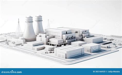 A Layout of a Nuclear Power Plant on a White Background Stock ...