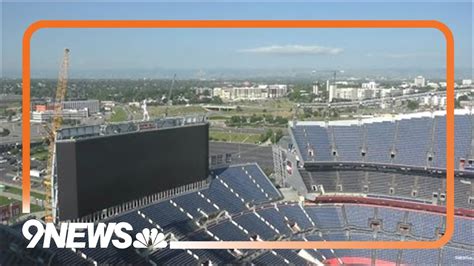 Denver Broncos' new stadium scoreboard nears completion - YouTube