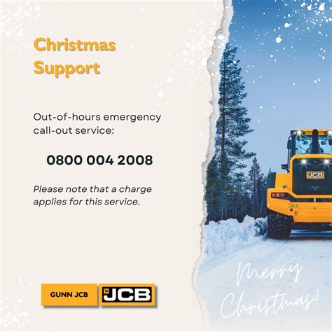 Christmas Opening Times 2023 Gunn JCB