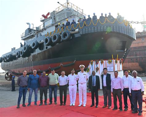 LAUNCH OF 25T BOLLARD PULL TUG MAHABALI AT M S SHOFT SHIPYARD PVT LTD