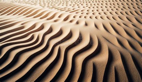 Sand Dunes Ripple In Arid African Heat Generated By AI Stock Photo