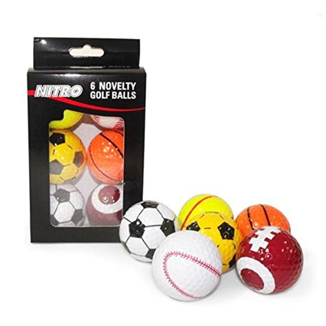 Nitro Novelty Golf Balls Assorted Sports, 6 Pack