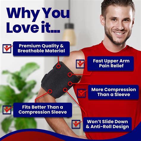 Bicep Tendonitis Brace Compression Sleeve Large Size For Upper Arm